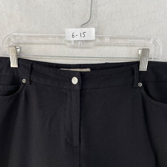 Croft & Barrow Pants Womens 18 Black Straight Leg High Rise Regular Fit Button - Picture 9 of 9